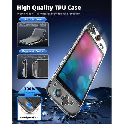 Imagem de Capa dura transparente para pc, capa protetora dividida para console nintendo switch 2, acessórios