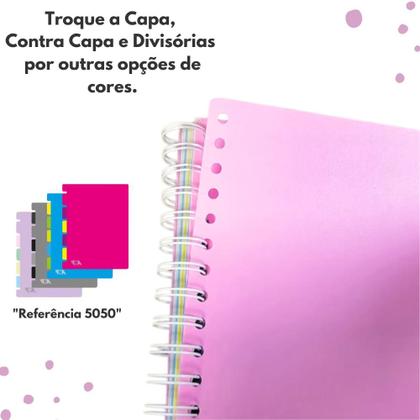 Imagem de Capa e Contracapa C/5 Divisórias ACP Para Caderno Universitário Flex Cover