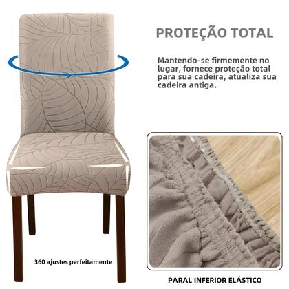 Imagem de Capa Elástica de Jacquard para Cadeiras de Jantar - Proteção e Decoração