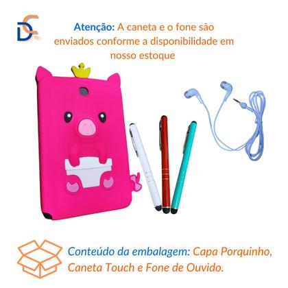 Imagem de Capa Emborrachada p/ Tablet Amazon Fire HD8 + Caneta Touch + Fone de Ouvido