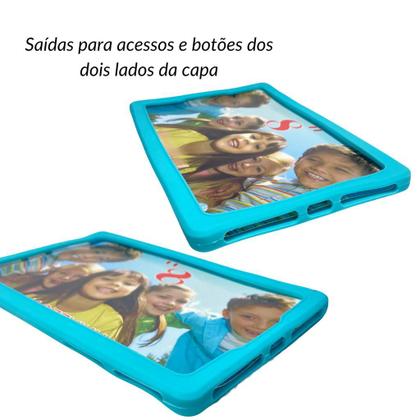 Imagem de Capa Emborrachada + Película + Suporte + Caneta Touch p/ Tablet Amazon HD8