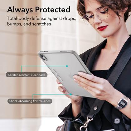 Imagem de Capa ESR para iPad A16 de 11ª e 10ª geração com capa magnética cinza