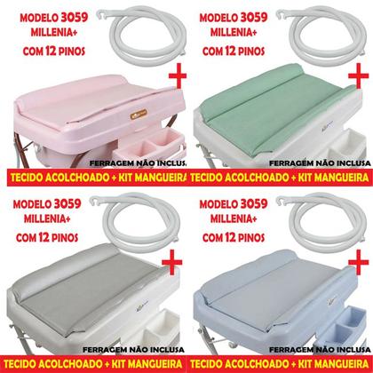 Imagem de Capa Estofada + Kit Mangueira Para Banheira Millenia+ Original 3059 12 Pinos Burigotto