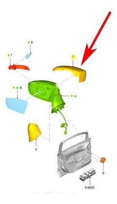 Imagem de Capa externa  espelho retrovisor externo lado direito passageiro(para pintar)ecosport 2013 2014 2015 2016