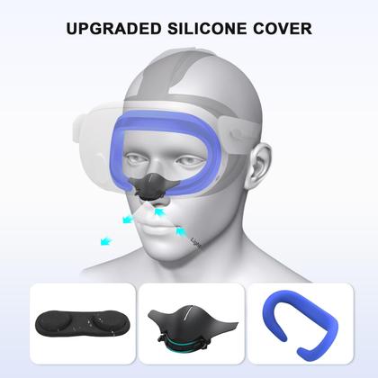 Imagem de Capa facial de máscara de silicone VR e capa de lente para Meta Quest 3