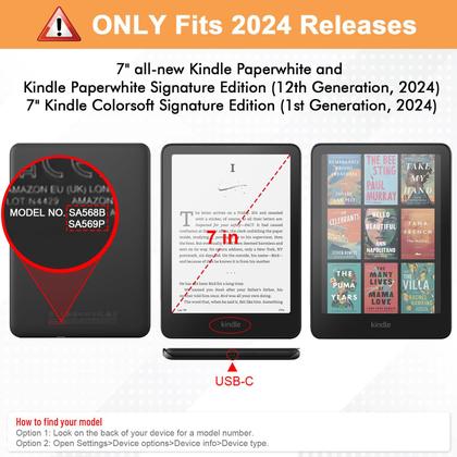 Imagem de Capa Fintie para Kindle Paperwhite de 12ª geração de 2024 com Auto Sleep/Wake