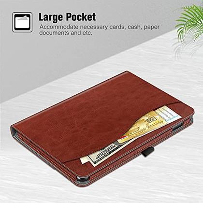 Imagem de Capa Fintie para o novo tablet Amazon Fire HD 10 e Fire HD 10 Plus (compatível apenas com a 11ª geração 2021) - Capa de suporte multiângulo com bolso para ativar/hibernar automático, marrom vintage