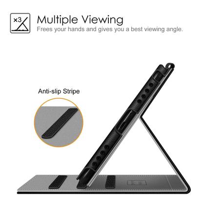 Imagem de Capa Fintie para Samsung Galaxy Tab A 8.0 2019 sem modelo S Pen (SM-T290 Wi-Fi, SM-T295 LTE), proteção de canto Capa de visualização multiangular com bolso, preta