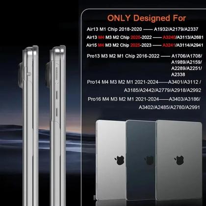 Imagem de Capa Fosca Transparente Para Laptop Macbook Air 13.6 M4 15 M3 Mac Book pro 13 M1 M2 14 M4 16 2025