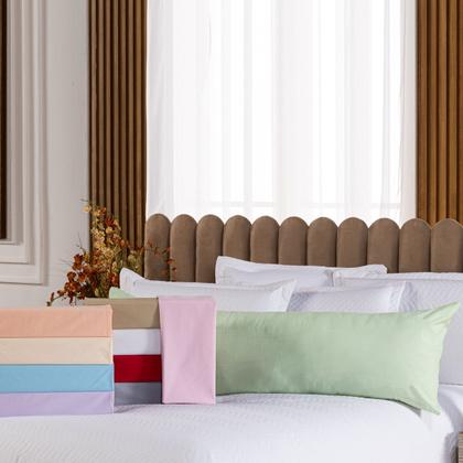 Imagem de Capa Fronha de Xuxão Travesseiro de Corpo Cores Lisas Avulsa 1,45m x 45cm - Percal 140 Fios 100% Algodão