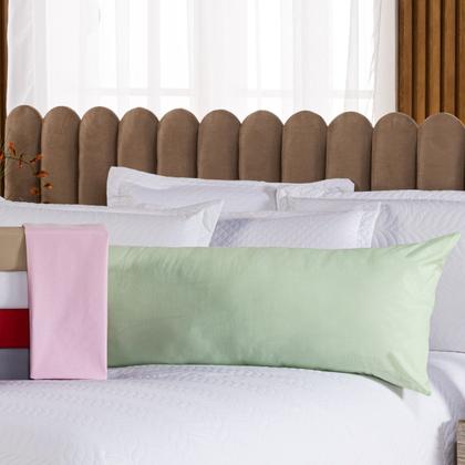 Imagem de Capa Fronha de Xuxão Travesseiro de Corpo Cores Lisas Avulsa 1,45m x 45cm - Percal 140 Fios 100% Algodão
