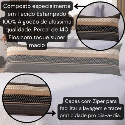 Imagem de Capa Fronha de Xuxão Travesseiro de Corpo Estampada Avulsa 1,45m x 45cm Percal 140 Fios 100 Algodão