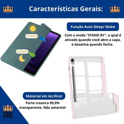 Imagem de Capa fundo acrilico 99% transparência para Tab S9 Ultra 14,6