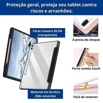 Imagem de Capa Fundo Acrílico - Não Amarela Para Galaxy Tab S9+ 12.4
