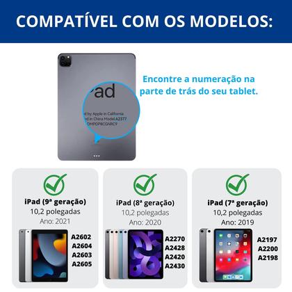 Imagem de Capa fundo acrilico Para iPad 8 geração 10,2 2020 + caneta