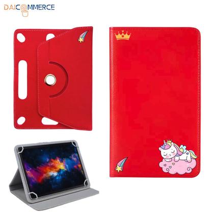 Imagem de Capa Giratória Infantil de Personagem para Tablet Vision Tab 10 Estampado Vermelho Preto