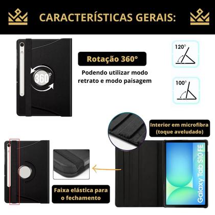Imagem de Capa Giratória para Galaxy Tab S10 FE 10,9" X526 X520 - 2025