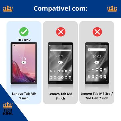 Imagem de Capa giratória para Lenovo Tab M9 9” + caneta + vidro