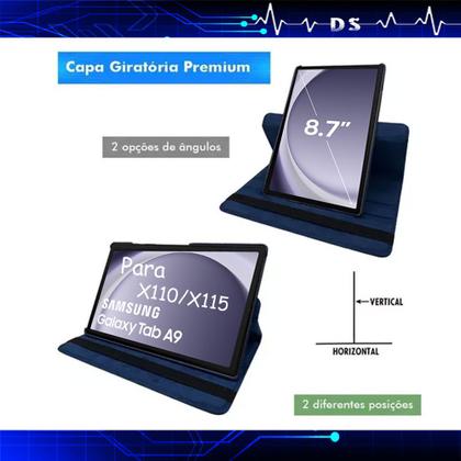 Imagem de Capa Giratória Para tablet Galaxy A9 2023 8.7" + Caneta