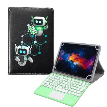 Imagem de Capa Giratória Para Tablet Moto Tab G70 Estampada + Teclado Touchpad