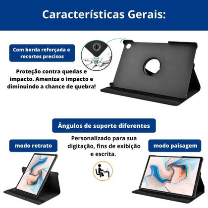 Imagem de Capa Giratória Reforçada Para Tab A9+ 11 + Caneta + Pelicula