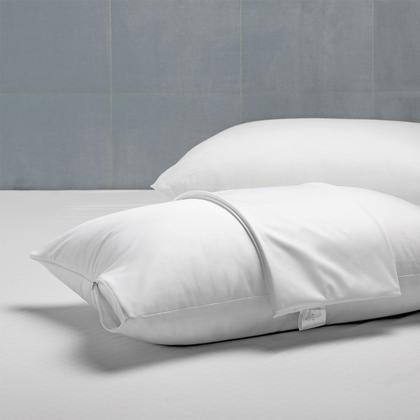 Imagem de Capa Impermeável de Travesseiro Com Ziper 100% Algodão Fronha Protetora Anti Acaro Grande Branco - Trisoft