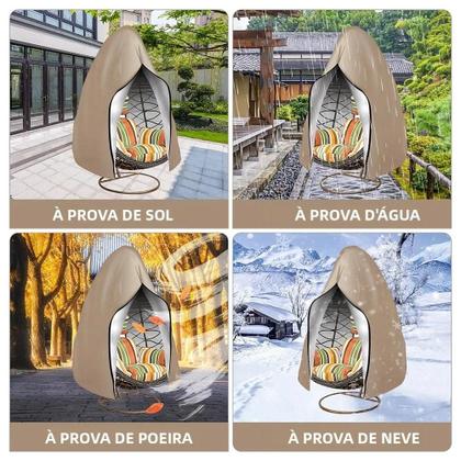 Imagem de Capa Impermeável E À Prova De Vento Para Cadeira Suspensa Com Zíper E Cordão Ajustável Para Balanço