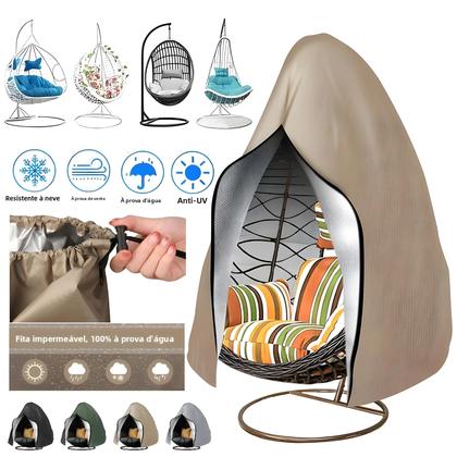 Imagem de Capa Impermeável E À Prova De Vento Para Cadeira Suspensa Com Zíper E Cordão Ajustável Para Balanço