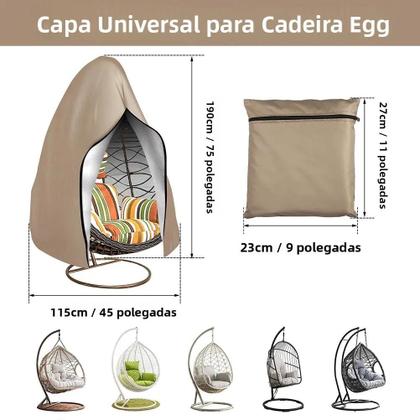 Imagem de Capa Impermeável E À Prova De Vento Para Cadeira Suspensa Com Zíper E Cordão Ajustável Para Balanço