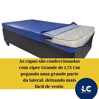 Imagem de Capa Impermeável para Colchão Solteiro com ziper napa bagum premium