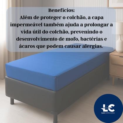 Imagem de Capa Impermeável para Colchão Solteiro com ziper napa bagum premium