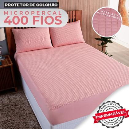 Imagem de Capa Impermeável para Colchão Solteiro Tecido Micropercal 400 Fios - Protetor de Colchão
