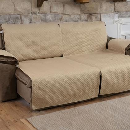 Imagem de Capa Impermeável Protetora Para Sofá-cama Retrátil e Reclinável 1,80 Metros 2 Lugares de 90cm Cada