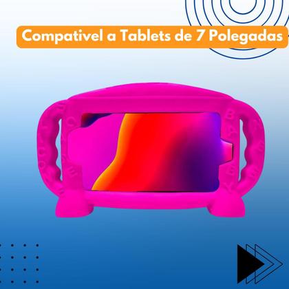 Imagem de Capa infantil Emborrachada com Alça Adaptável p/ Tablet M7 4g 7 polegadas + Caneta