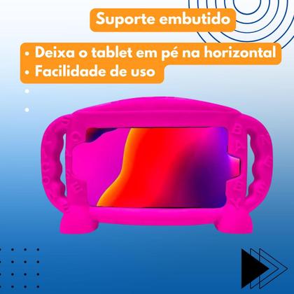 Imagem de Capa infantil Emborrachada com Alça Adaptável p/ Tablet M7 4g 7 polegadas + Caneta