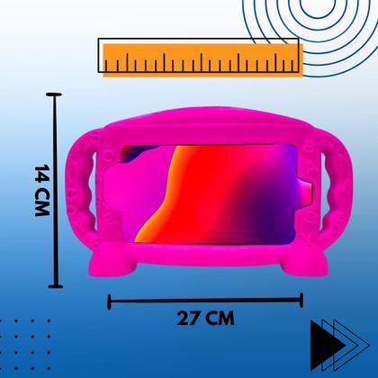 Imagem de Capa infantil rosa p/ Tablet 7 polegadas + Película+ Caneta touch +Fone+ Protetor