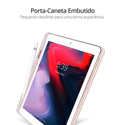 Imagem de Capa INFiLAND Transparente Séries iPad 7 10.2 Pol (2019) A2197 A2200 c/ Função Wake Sleep e Suporte Caneta