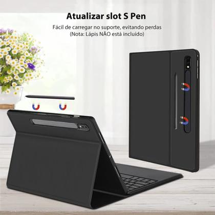 Imagem de Capa Inteligente Com Teclado TouchPad + Mouse Bluetooth + Caneta Para Tablet S8 Ultra