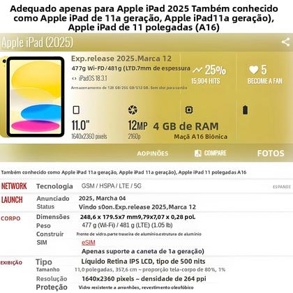 Imagem de Capa Inteligente Tri-Folding De Acrílico Transparente Para iPad 11ª Geração De 11 Polegadas Com