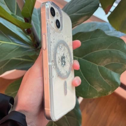 Imagem de Capa iPhone Transparente Glitter Prata