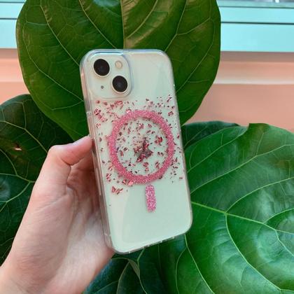 Imagem de Capa iPhone Transparente Glitter Rosa