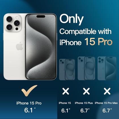 Imagem de Capa JeTech 5 em 1 para iPhone 15 Pro de 6,1 polegadas com protetores