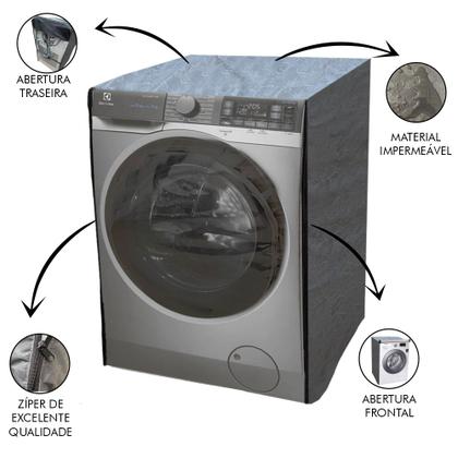 Imagem de Capa Lava E Seca LG 11 Kg Impermeável Transparente Zíper Grafite