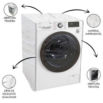 Imagem de Capa Lava E Seca LG 11kg Smart Care Prime Transparente Ziper Branca