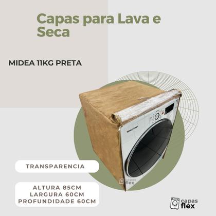 Imagem de Capa lava e seca midea 11kg preta transparente flex