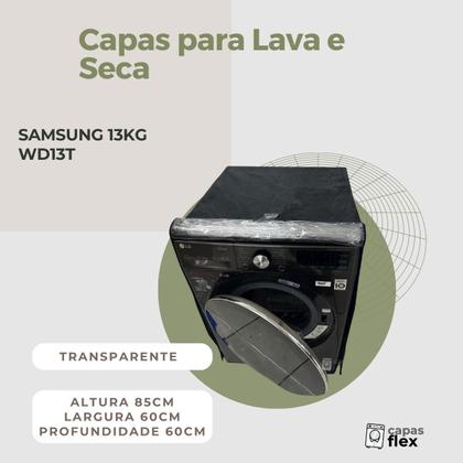 Imagem de Capa lava e seca samsung 13kg wd13t transparente flex