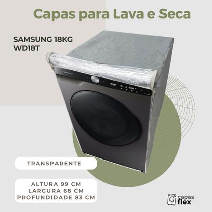 Imagem de Capa lava e seca samsung 18kg wdt18t smart transparente flex
