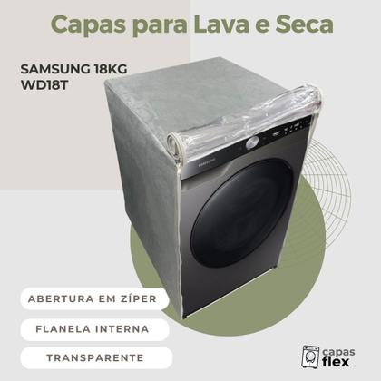 Imagem de Capa lava e seca samsung 18kg wdt18t smart transparente flex