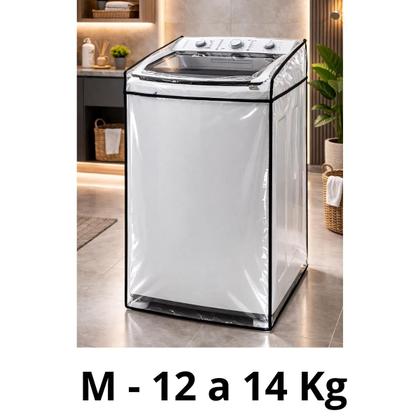 Imagem de Capa Lavadora 8-19kg Costura Mágica PVC Transparente Abertura Superior Proteção Total