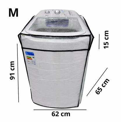 Imagem de Capa Lavadora 8-19kg Costura Mágica PVC Transparente Abertura Superior Proteção Total